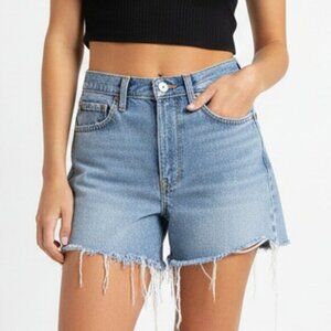 Levi's 550 High-Waisted Distressed Light Wash Blue Denim Shorts - Size 31